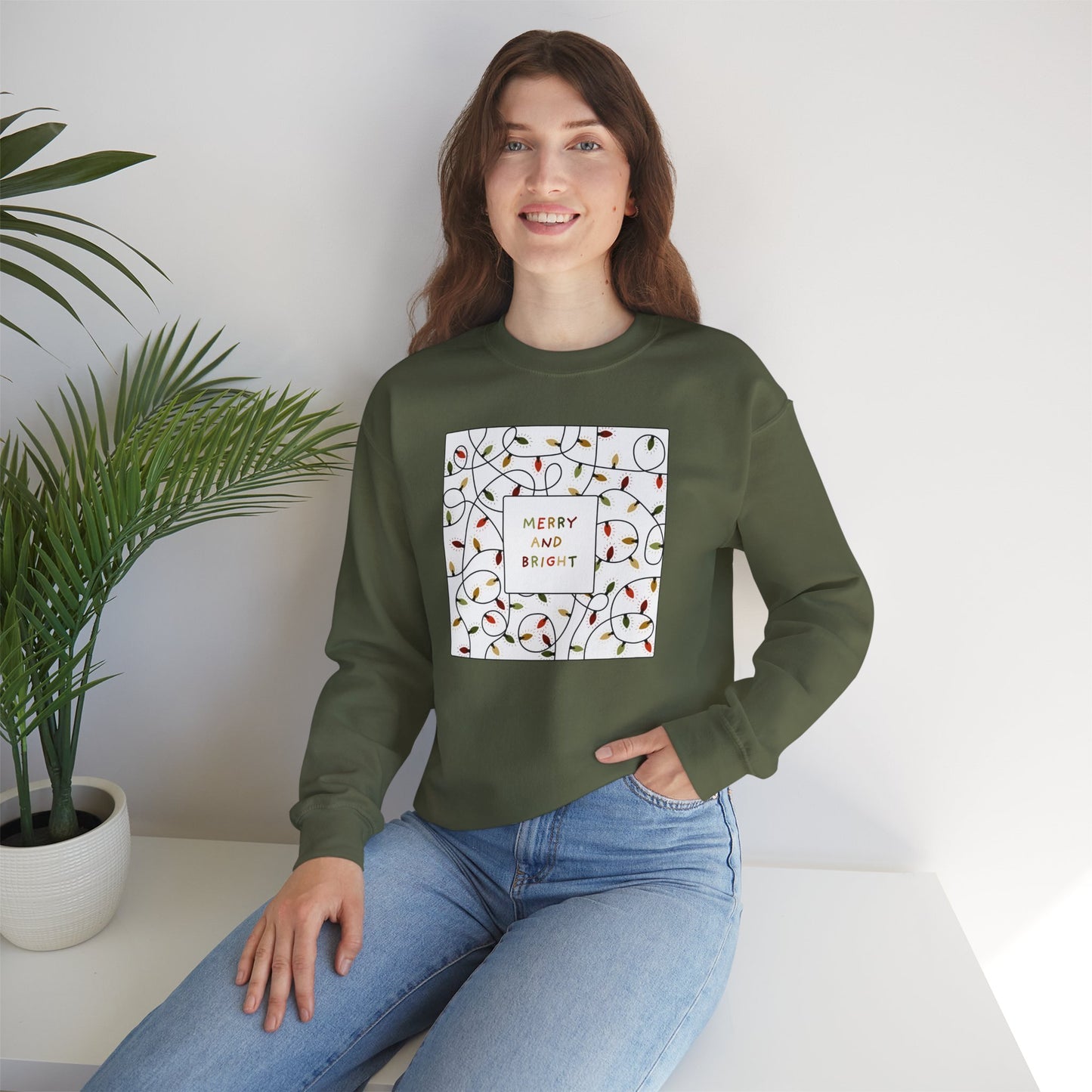 Merry And Bright Unisex Crewneck Sweatshirt