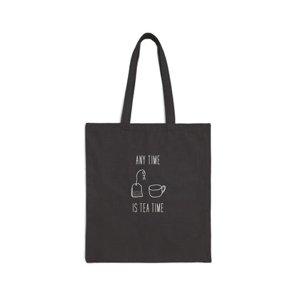 Any Time Tea Time Cotton Canvas Tote Bag