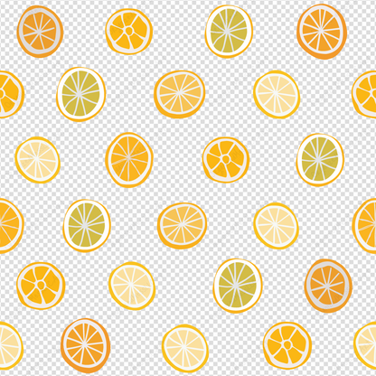 sliced lemons and oranges picture with  transparent background