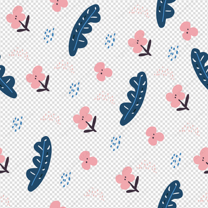 Minimalistic flowers pattern 1 Instant Digital Download High Resolution PNG Format Digital Illustration