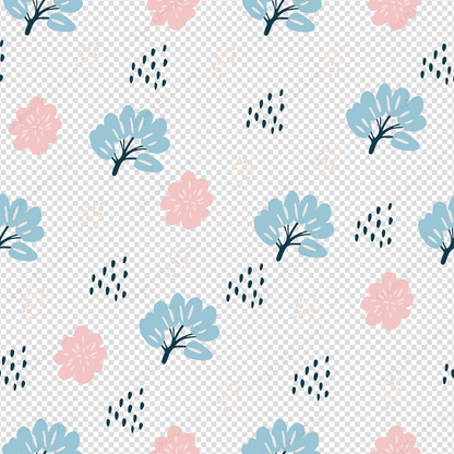 Minimalistic flowers pattern 2 Instant Digital Download High Resolution PNG Format Digital Illustration