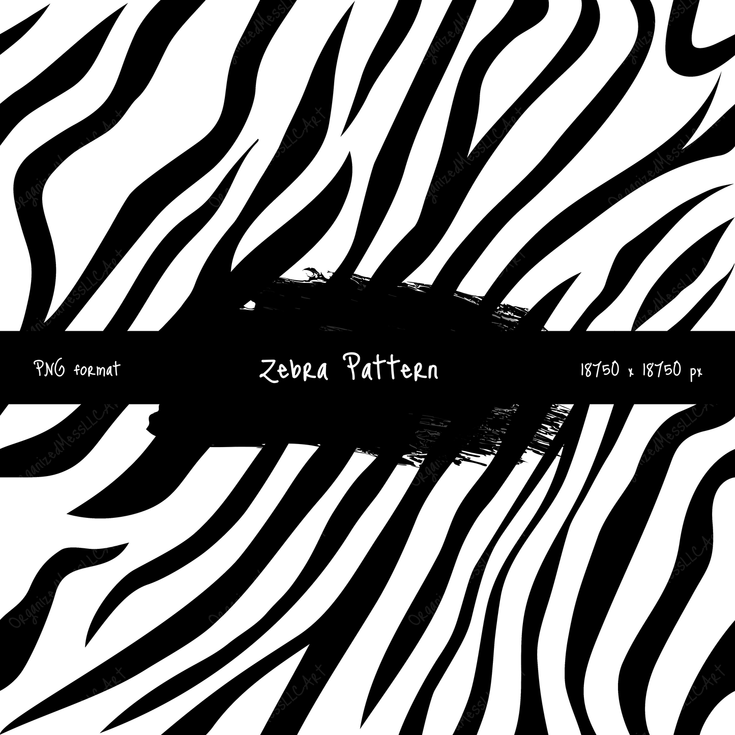 Zebra Pattern Instant Digital Download High Resolution PNG Format Digital Illustration