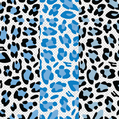 Blue Leopard Pattern Instant Digital Download High Resolution PNG Format Digital Illustration