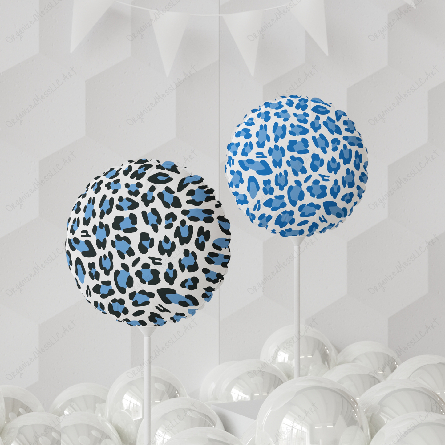 Blue Leopard Pattern Instant Digital Download High Resolution PNG Format Digital Illustration