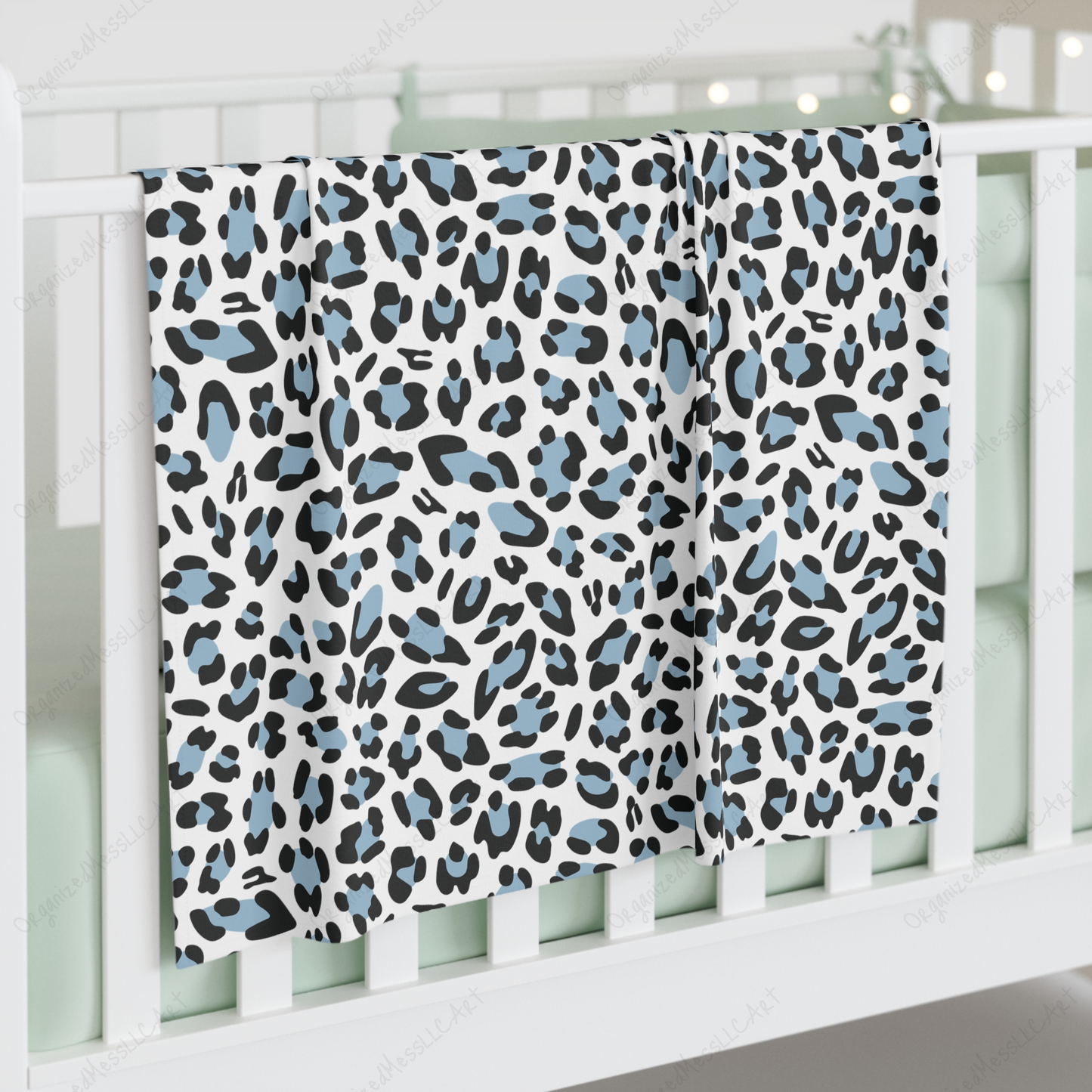 Blue Leopard Pattern Instant Digital Download High Resolution PNG Format Digital Illustration