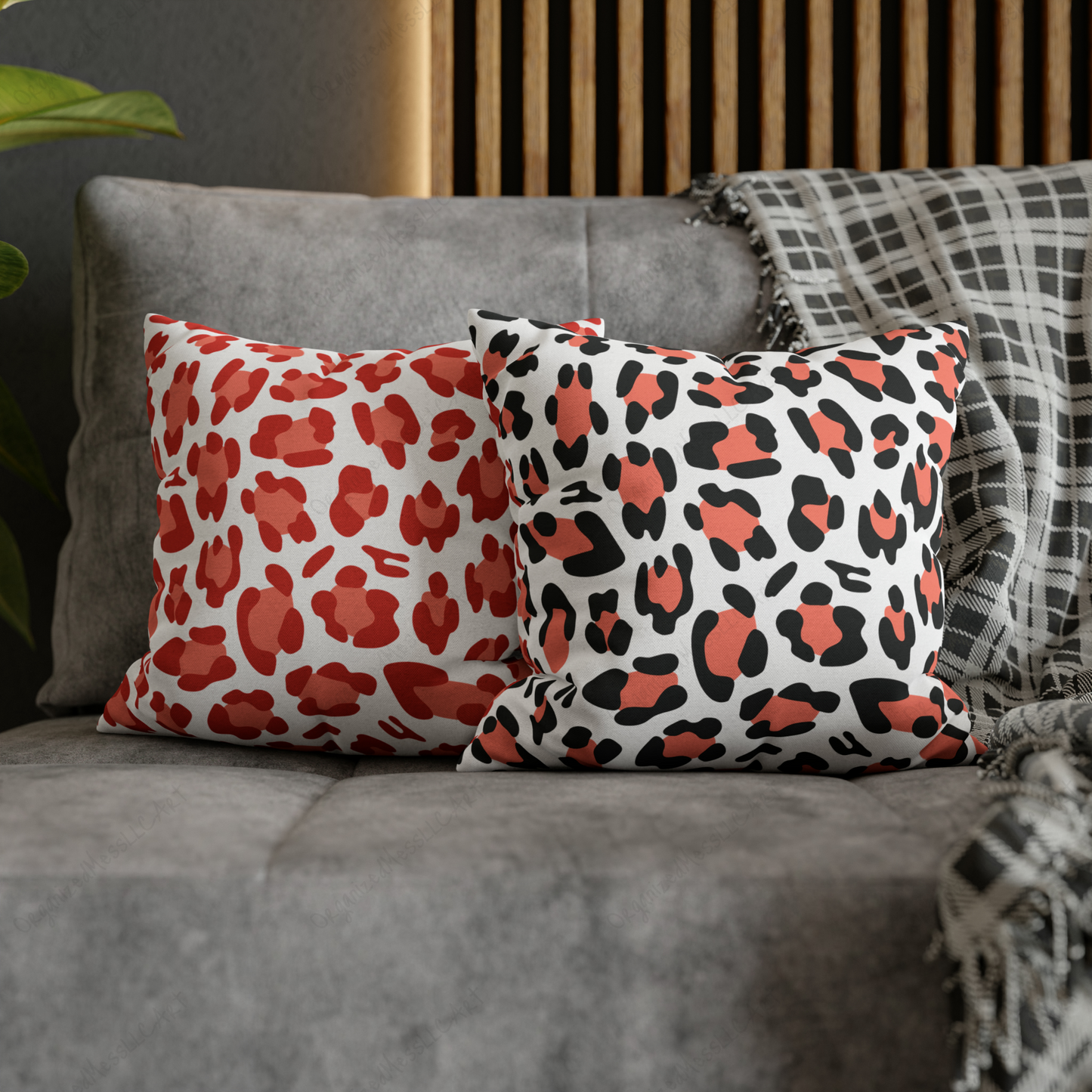 Red Leopard Pattern Instant Digital Download High Resolution PNG Format Digital Illustration