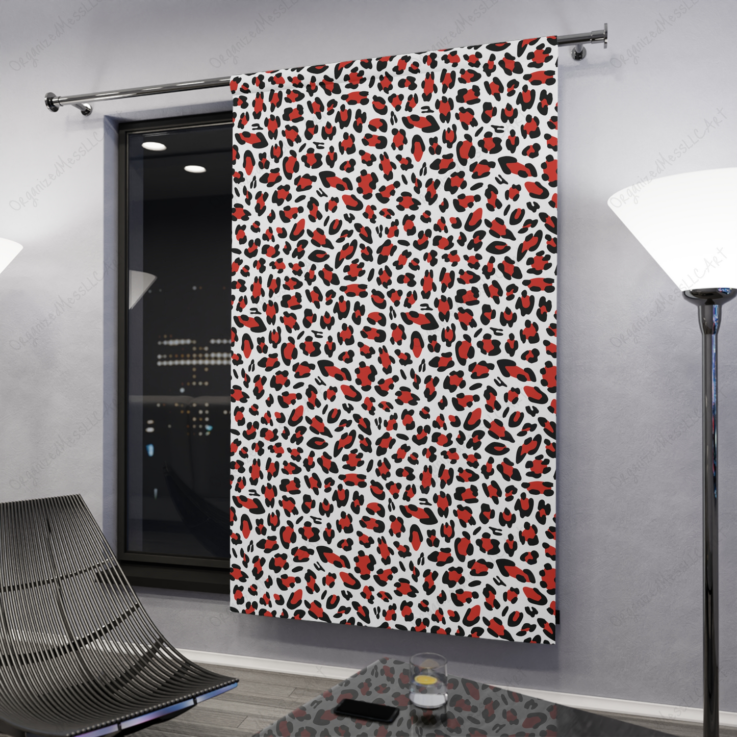 Red Leopard Pattern Instant Digital Download High Resolution PNG Format Digital Illustration