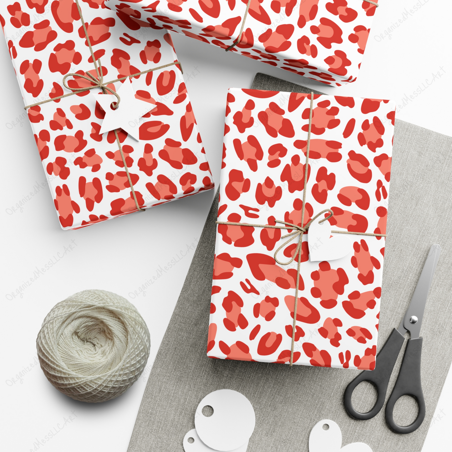 Red Leopard Pattern Instant Digital Download High Resolution PNG Format Digital Illustration