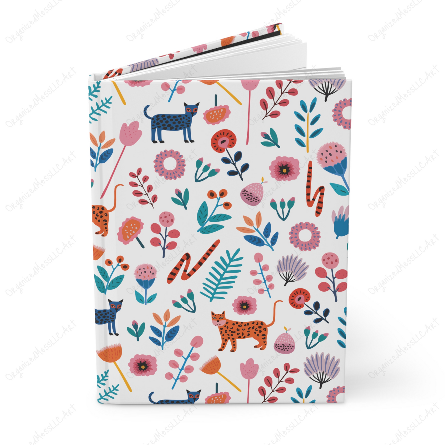 Floral Felines Pattern Instant Digital Download High Resolution PNG Format Digital Illustration