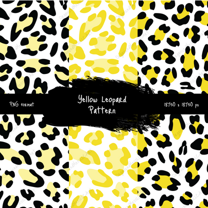 Yellow Leopard Pattern Instant Digital Download High Resolution PNG Format Digital Illustration