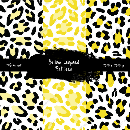 Yellow Leopard Pattern Instant Digital Download High Resolution PNG Format Digital Illustration