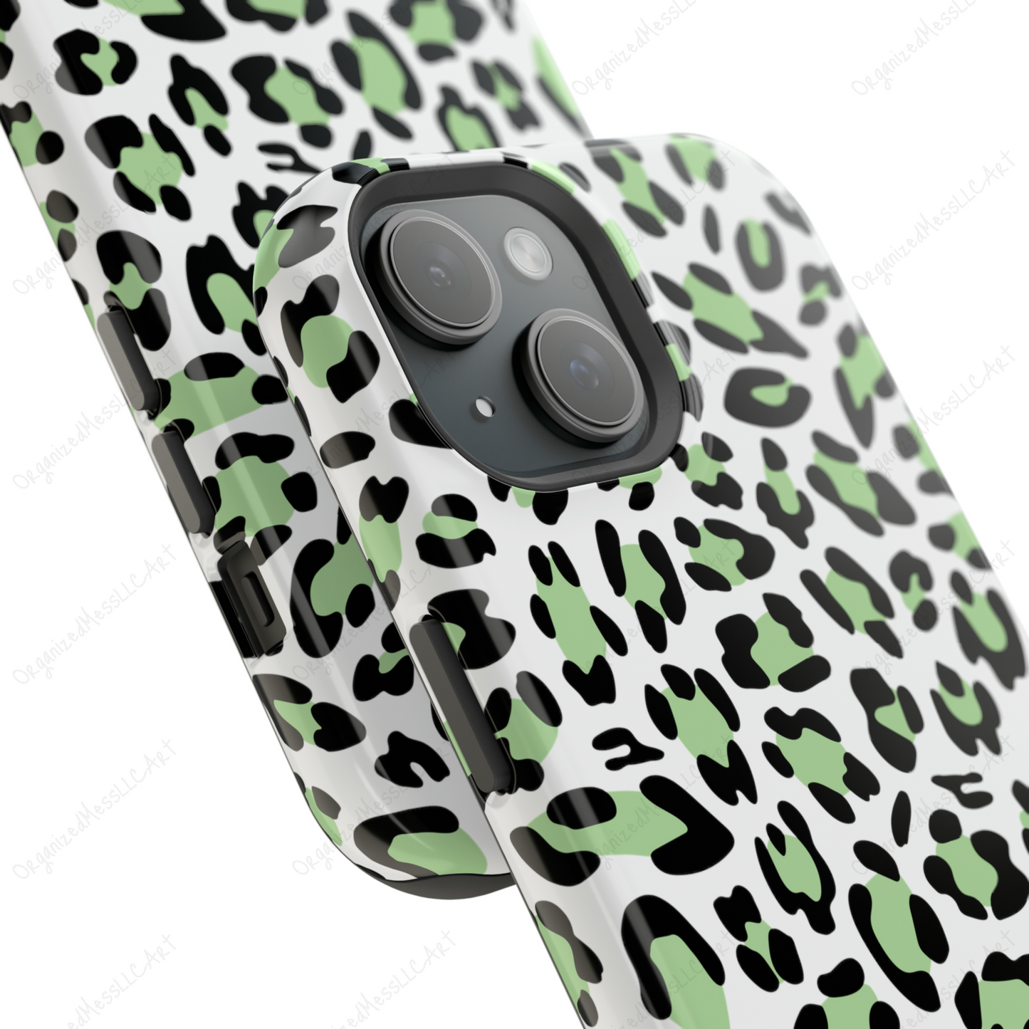 Green Leopard Pattern Instant Digital Download High Resolution PNG Format Digital Illustration