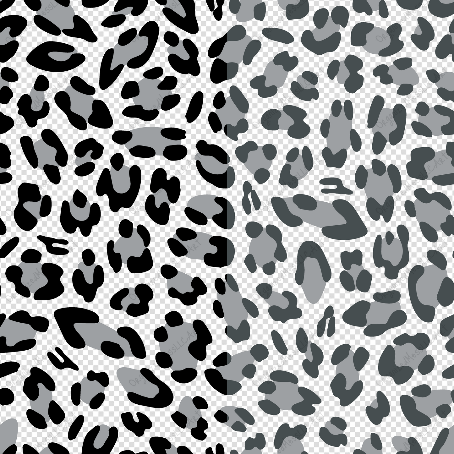 Grey Leopard Pattern Instant Digital Download High Resolution PNG Format Digital Illustration