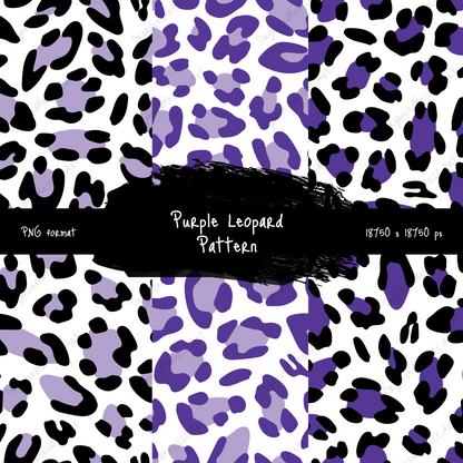 Purple Leopard Pattern Instant Digital Download High Resolution PNG Format Digital Illustration