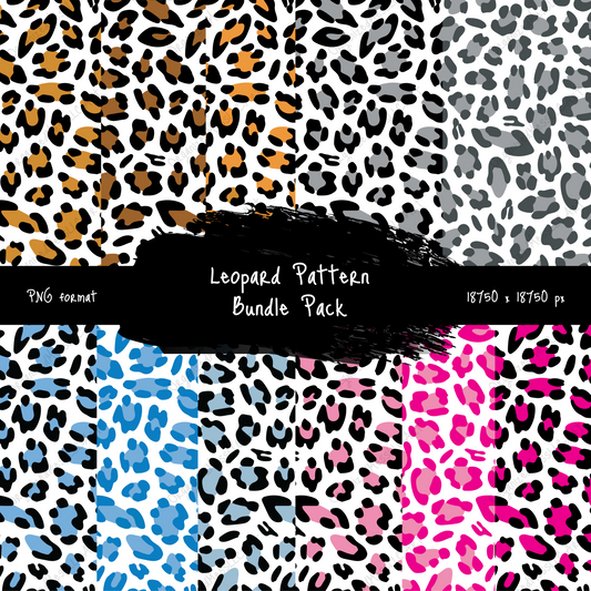 Leopard Pattern Bundle Pack Instant Digital Download High Resolution PNG Format Digital Illustration