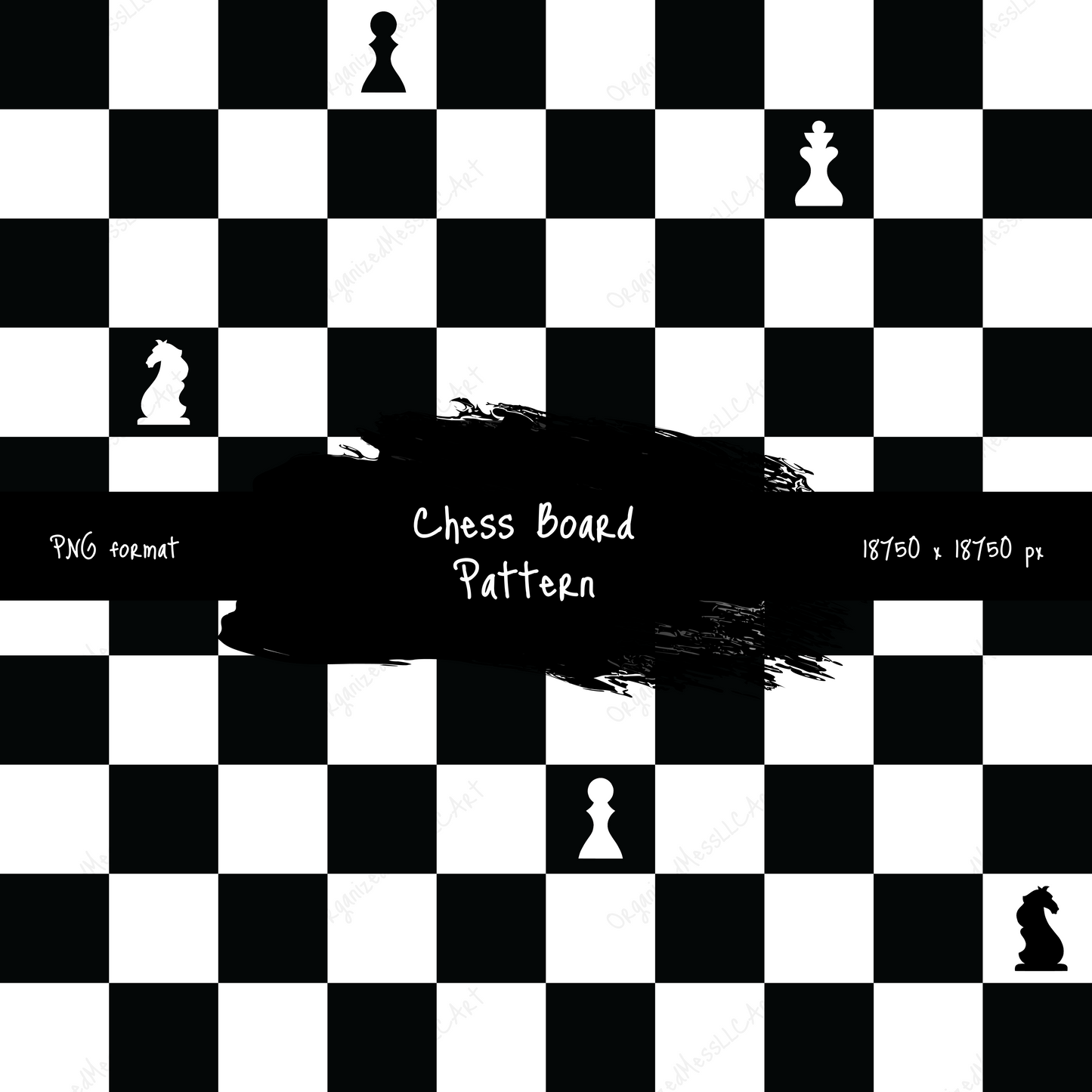 Chess Board Pattern Instant Digital Download High Resolution PNG Format Digital Illustration