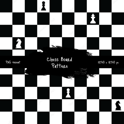 Chess Board Pattern Instant Digital Download High Resolution PNG Format Digital Illustration