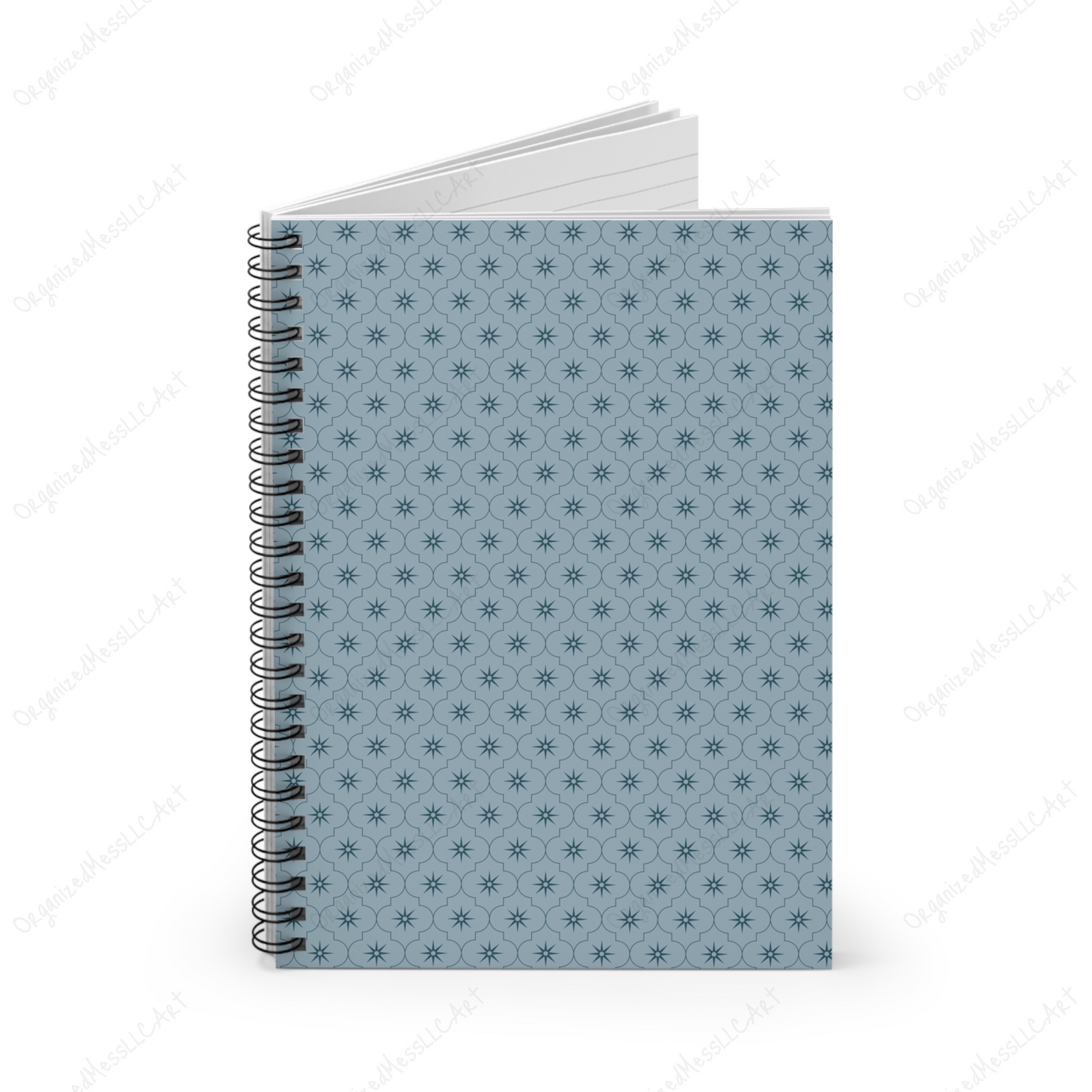 light blue geometric surface pattern on a notebook