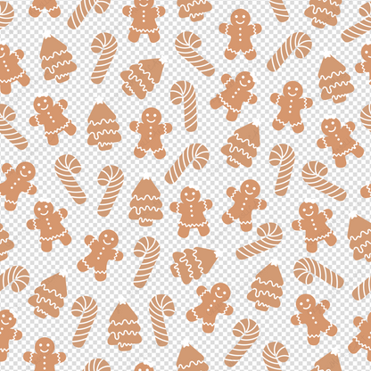 Gingerbread Seamless Pattern Instant Digital Download High Resolution PNG Format Digital Illustration