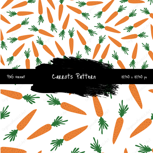 Carrots Pattern Instant Digital Download White and Transparent Background High Resolution PNG Format Digital Illustration