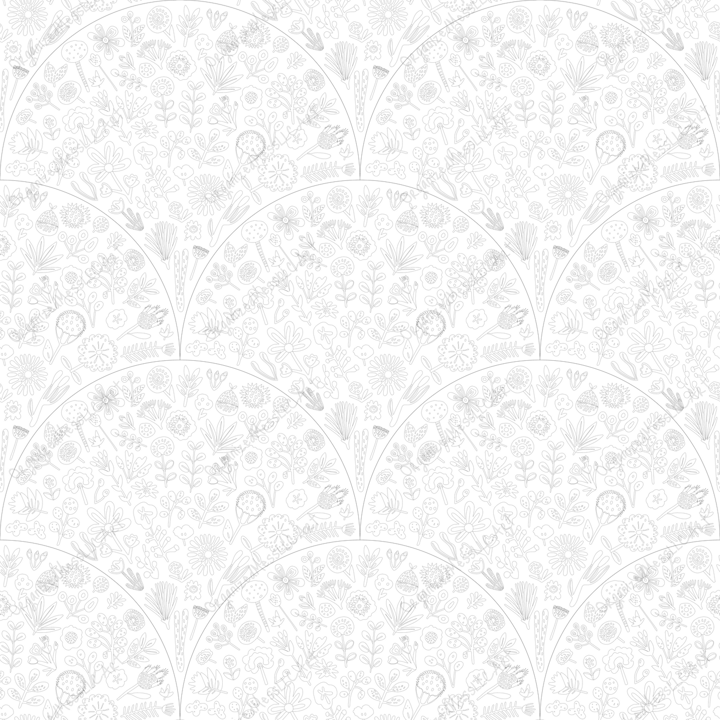 Floral Felines Pattern 4 Pattern Instant Digital Download High Resolution PNG Format Digital Illustration