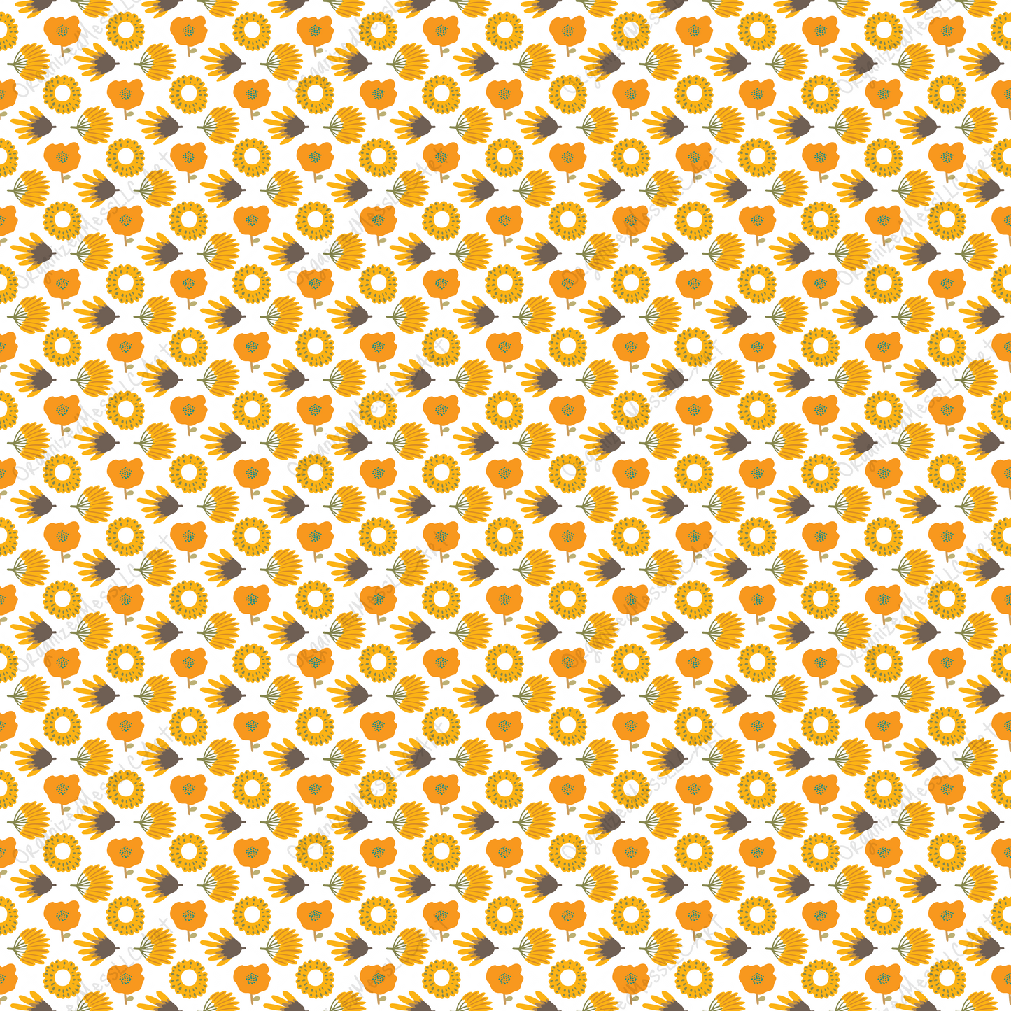 Floral Felines Pattern 5 Pattern Instant Digital Download High Resolution PNG Format Digital Illustration