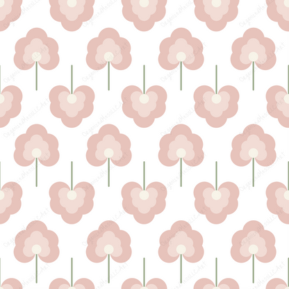 Floral Retro Pattern Instant Digital Download High Resolution PNG Format Digital Illustration