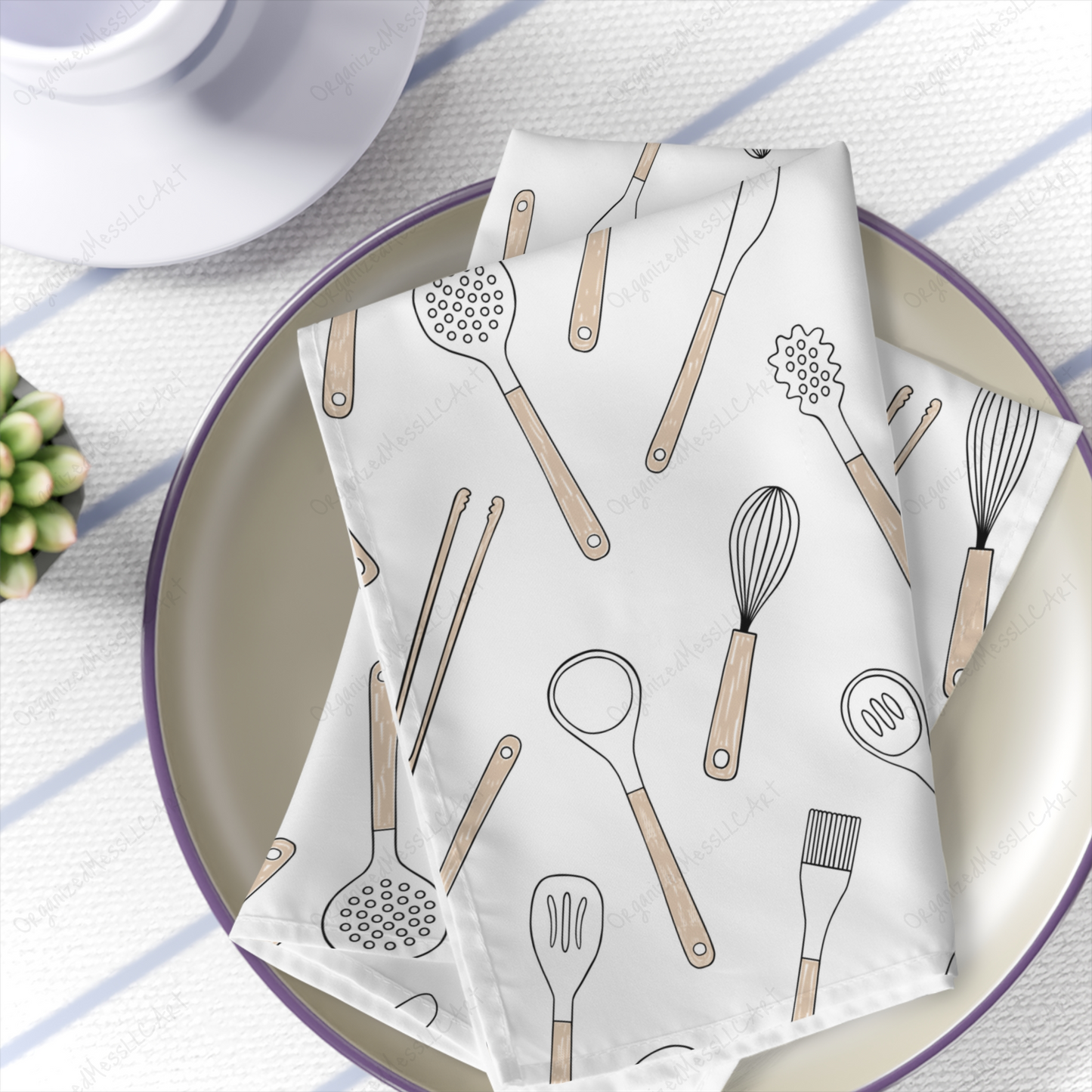 Kitchen Utensils Pattern Digital Download High Resolution PNG Format