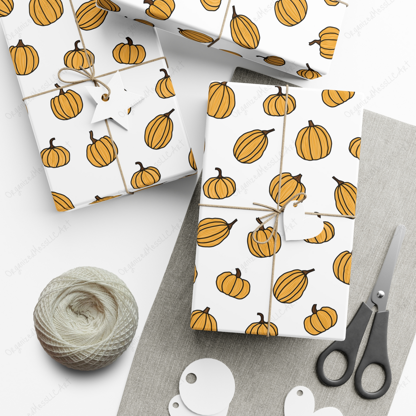 Pumpkins Pattern Digital Illustration PNG Format